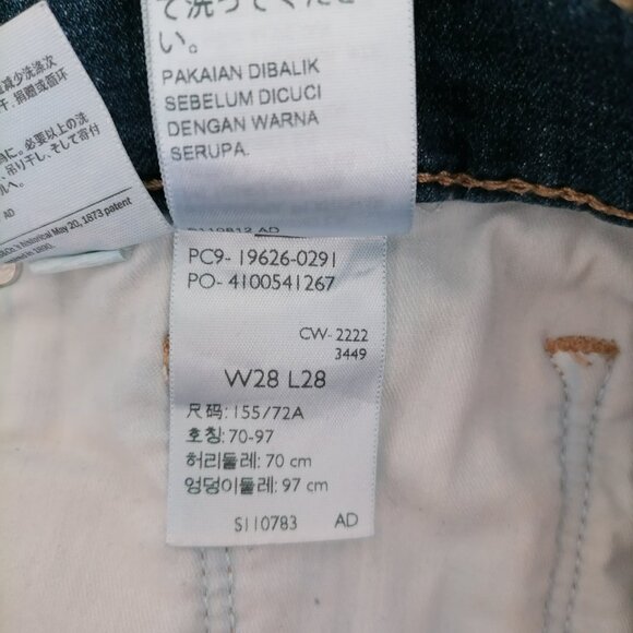 Levi's Womens Denim Blue Mid Rise Frayed Hem 311 Shaping Skinny Jeans Size 28 - Picture 10 of 10